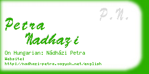 petra nadhazi business card
